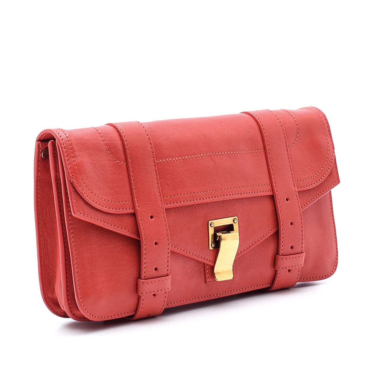 Proenza Schouler Red Leather Ps1 Pochette Clutch Bag